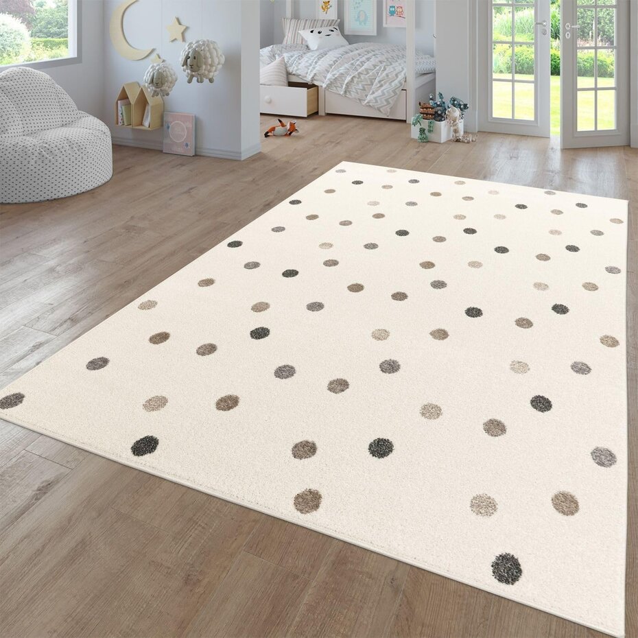 Kinderkamer Vloerkleed - Ninaro - Stippen - Beige Kinderkamer Vloerkleed - Ninaro - Stippen - Beige