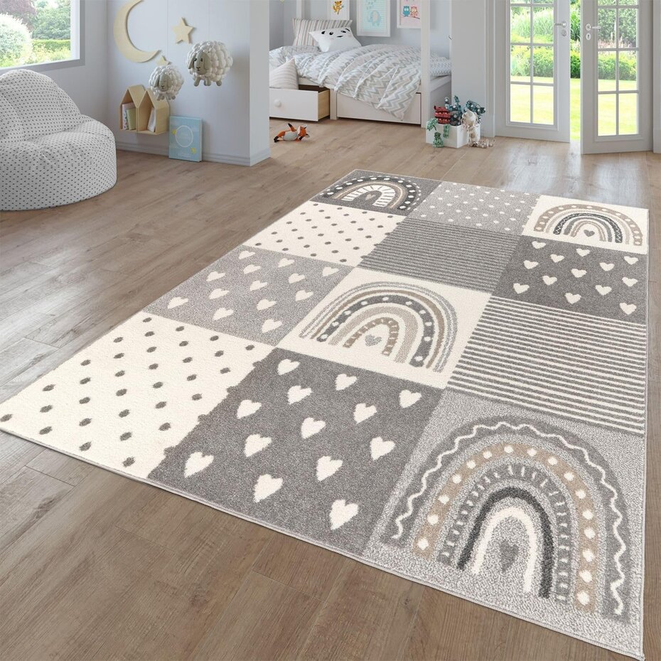 Kinderkamer Vloerkleed - Ninaro - Grijs Kinderkamer Vloerkleed - Ninaro - Grijs