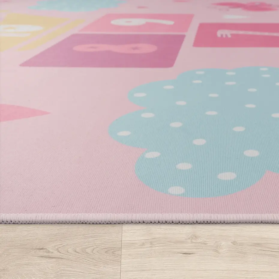 Kindervloerkleed - Binola - Prinses / Hinkelen - Roze Kindervloerkleed - Binola - Prinses / Hinkelen - Roze