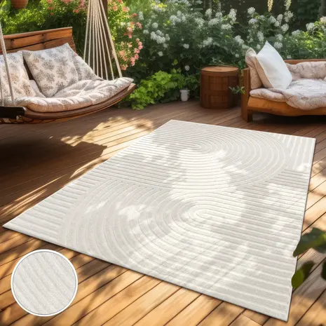 Laagpolig Vloerkleed Cotera - Creme