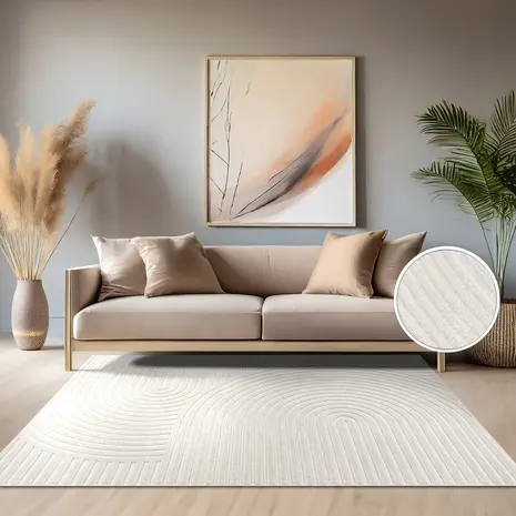 Laagpolig Vloerkleed Cotera - Creme