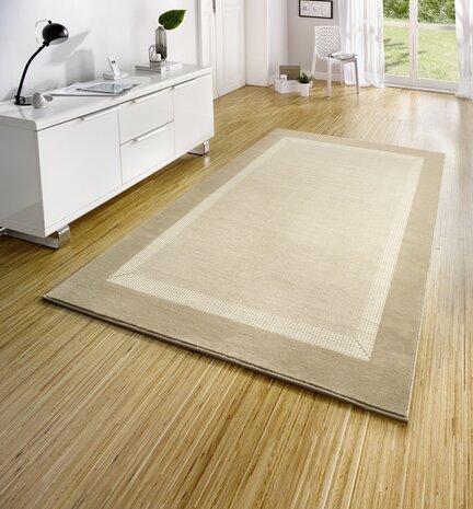 Laagpolig vloerkleed - Band Crème - 160x230 cm