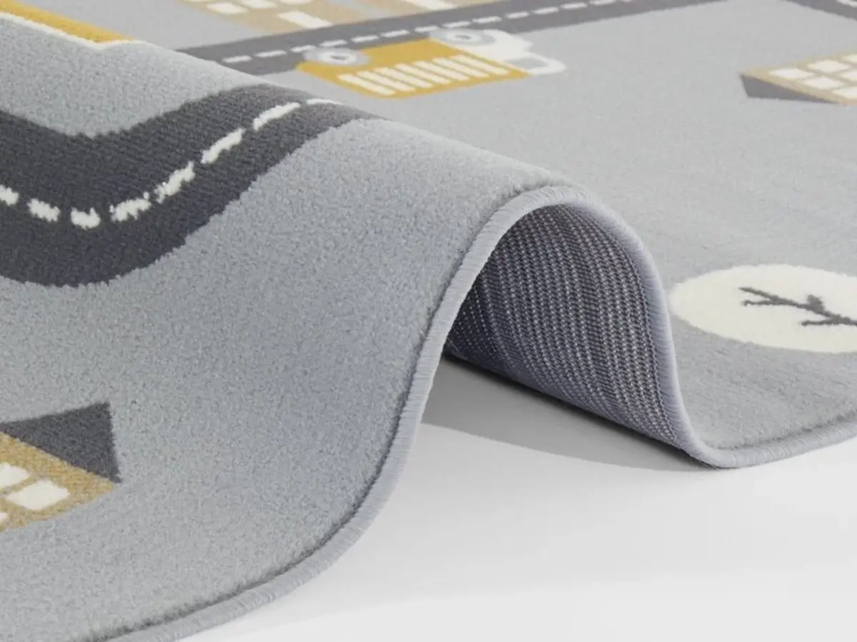 Kindervloerkleed - Adventures Stad Design Grijs/Geel - 160 X 220 CM