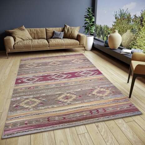 Kelim vloerkleed - Necla Kleurrijk - 150x220 cm