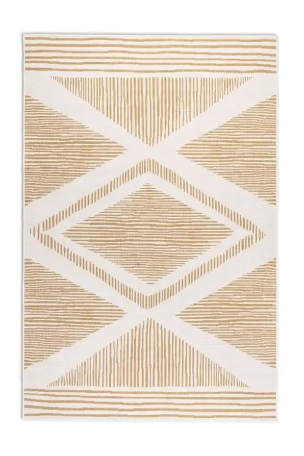 Elle Decoration - Binnen & Buitenkleed - Omkeerbaar - Rhombus - Okergeel - 160 X 230 CM