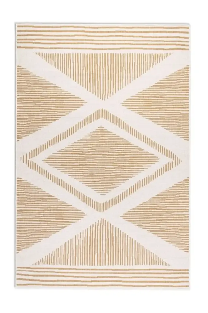 Elle Decoration - Binnen & Buitenkleed - Omkeerbaar - Rhombus - Okergeel - 160 X 230 CM