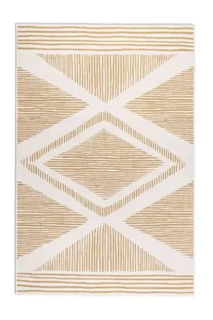 Elle Decoration - Binnen & Buitenkleed - Omkeerbaar - Rhombus - Okergeel - 160 X 230 CM