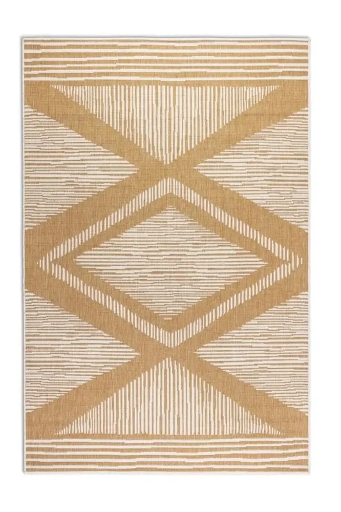Elle Decoration - Binnen & Buitenkleed - Omkeerbaar - Rhombus - Okergeel - 160 X 230 CM