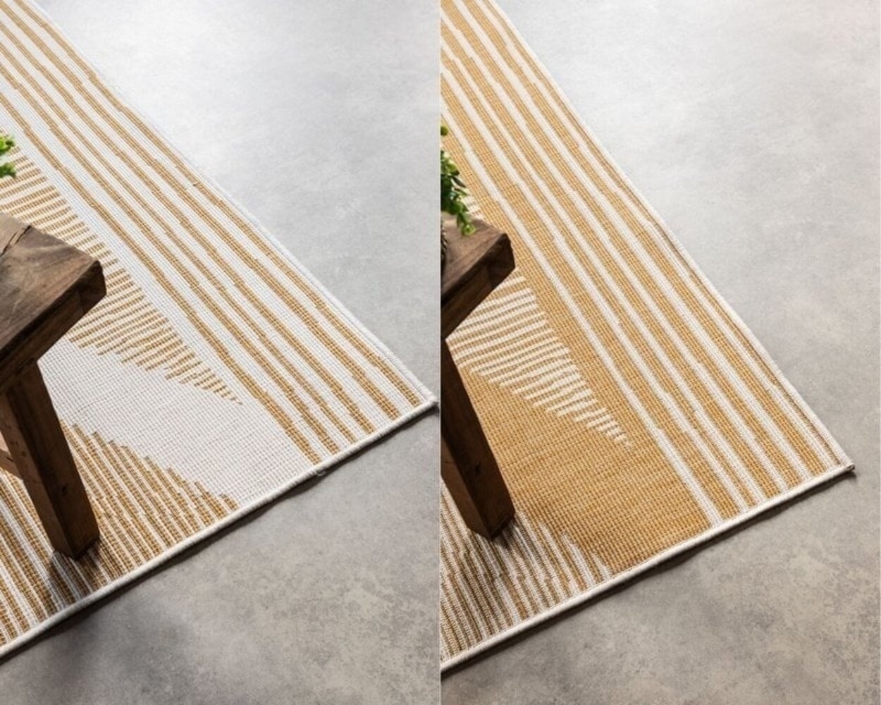 Elle Decoration - Binnen & Buitenkleed - Omkeerbaar - Rhombus - Okergeel - 160 X 230 CM