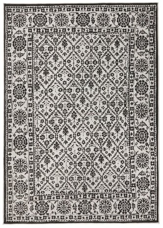 Binnen & Buiten vloerkleed - Curacao Zwart/Crème Omkeerbaar - 160 X 230 CM