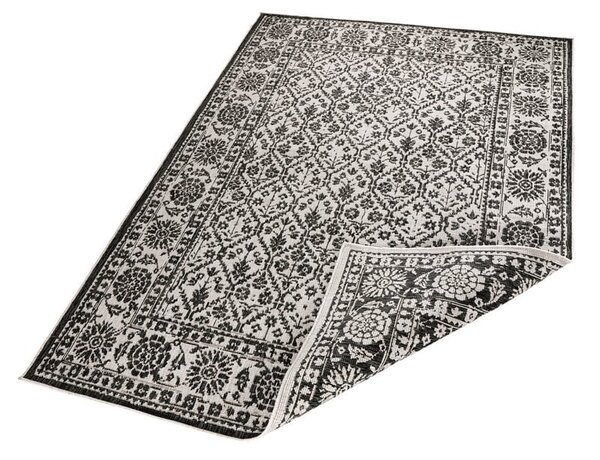 Binnen & Buiten vloerkleed - Curacao Zwart/Crème Omkeerbaar - 160 X 230 CM