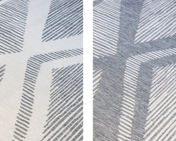 Elle Decoration - Binnen & Buitenkleed - Omkeerbaar - Rhombus - Zilver - 160 X 230 CM