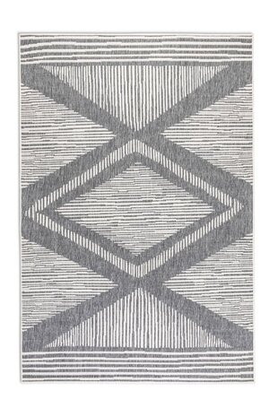 Elle Decoration - Binnen & Buitenkleed - Omkeerbaar - Rhombus - Zilver - 160 X 230 CM