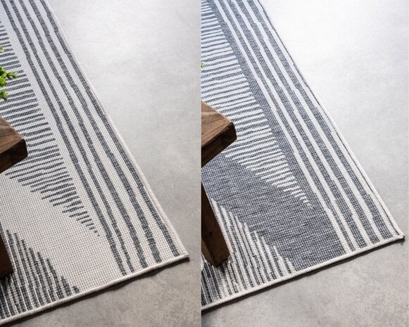 Elle Decoration - Binnen & Buitenkleed - Omkeerbaar - Rhombus - Zilver - 160 X 230 CM