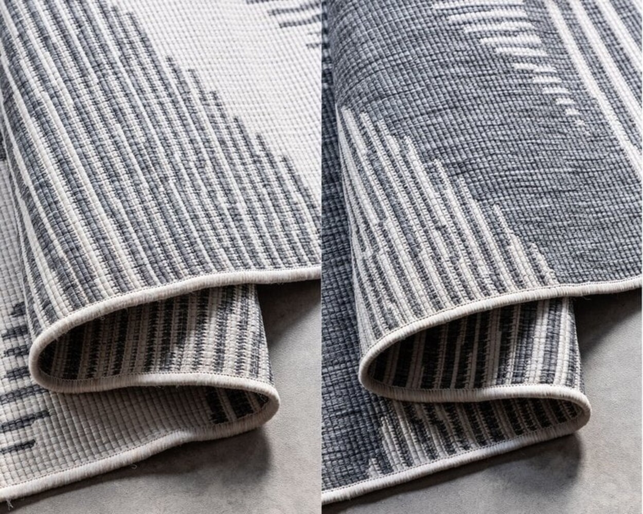 Elle Decoration - Binnen & Buitenkleed - Omkeerbaar - Rhombus - Zilver - 160 X 230 CM