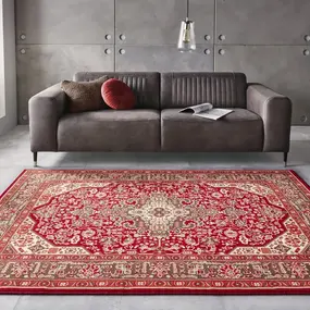 Klassiek vloerkleed - Laagpolig - Isfahan - Rood - 160 X 230 CM