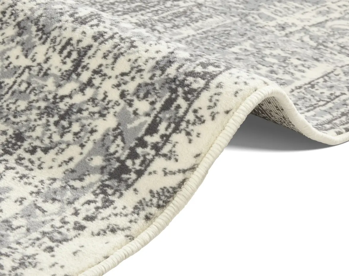 Vintage Laagpolig vloerkleed - Plume - Crème / Grijs - 200 X 290 CM