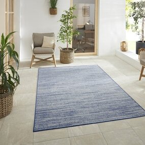 Elle Decoration - Binnen & Buitenkleed - Omkeerbaar - Gemini - Gemeleerd - Ocean Blauw - 200 X 290 CM