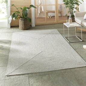 Binnen- En Buitenkleed - Trenzado Wit/Grijs - 200 X 290 CM