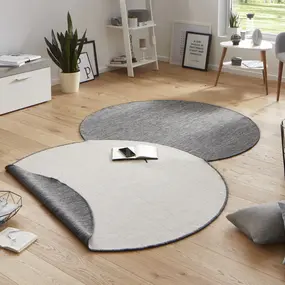 Rond Binnen & Buiten Omkeerbaar vloerkleed - Miami Grijs - Ã˜ 200 CM