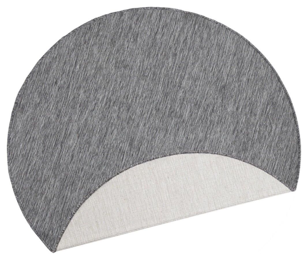 Rond Binnen & Buiten Omkeerbaar vloerkleed - Miami Grijs - Ã˜ 200 CM