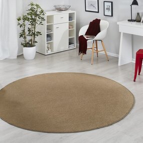 Rond effen vloerkleed - Fancy Bruin - 200cm rond Ã˜