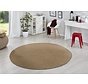 Rond effen vloerkleed - Fancy Bruin - 200cm rond Ã˜