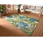 Binnen- En Buitenkleed - Tropical Leaves Groen/Blauw - 200 X 285 CM