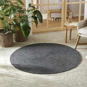 Rond Binnen- En Buitenkleed - Trenzado Donkergrijs - Ø  150 CM