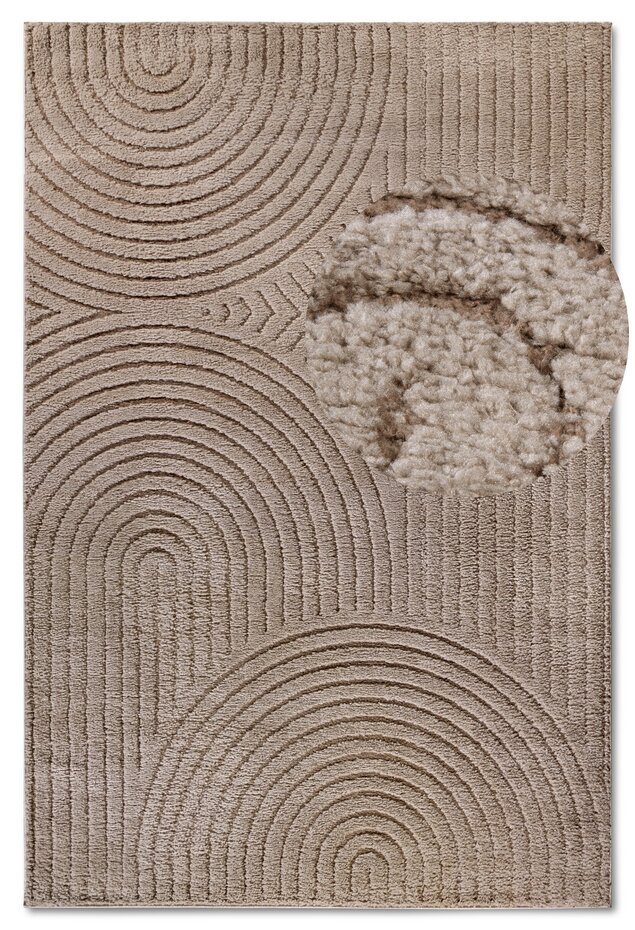 Japandi vloerkleed - Panglao Taupe - 120x170 cm