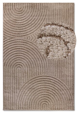Japandi vloerkleed - Panglao Taupe - 120x170 cm