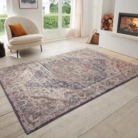 Vintage vloerkleed - Sand Blauw/Crème - 80 X 120 CM