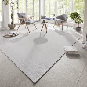 Elle Decoration - Binnen & Buitenkleed - Secret - Laagpolig - Lichtgrijs / Zilver - 200 X 290 CM