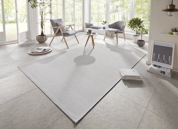 Elle Decoration - Binnen & Buitenkleed - Secret - Laagpolig - Lichtgrijs / Zilver - 200 X 290 CM