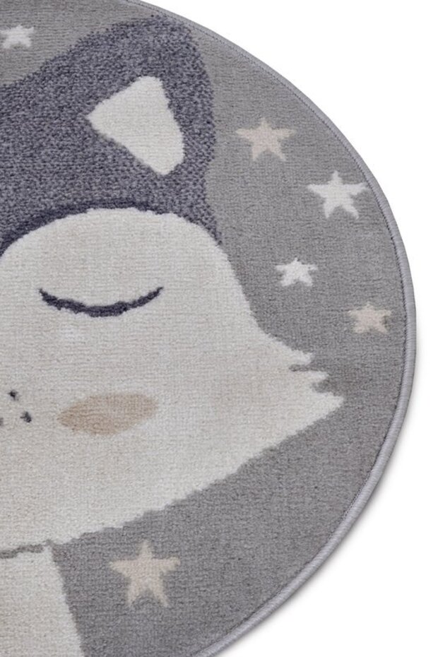 Kindervloerkleed - Adventures Vos Grijs/Crème - Ã˜ 100 CM