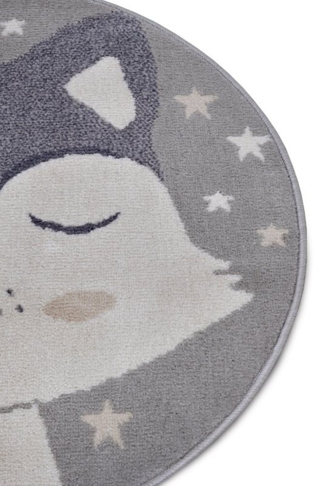 Kindervloerkleed - Adventures Vos Grijs/Crème - Ø 100 CM Kindervloerkleed - Adventures Vos Grijs/Crème - Ø 100 CM