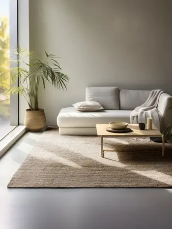 Handgeweven Jute vloerkleed - Bouclé Jaipur Taupe - 120 X 170 CM