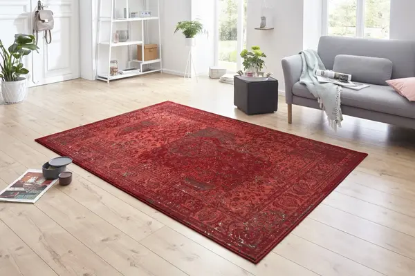 Vintage Laagpolig vloerkleed - Kirie - Rood - 160 X 230 CM
