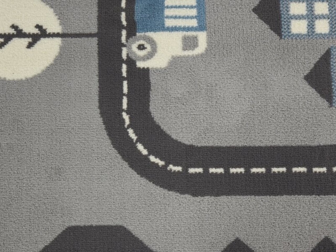 Kindervloerkleed - Adventures Stad Design Grijs/Blauw - 120 X 170 CM