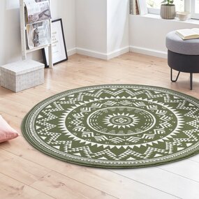 Rond Laagpolig vloerkleed - Valencia - Groen - Ã˜ 140 CM