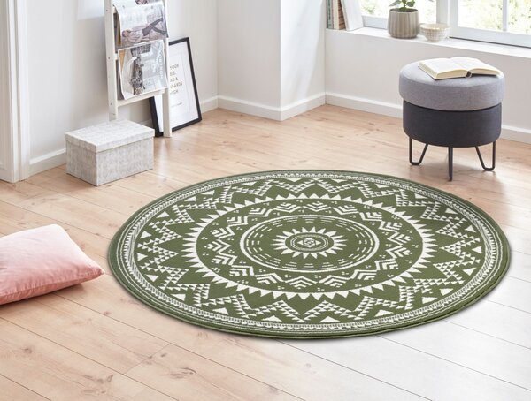Rond Laagpolig vloerkleed - Valencia - Groen - Ã˜ 140 CM