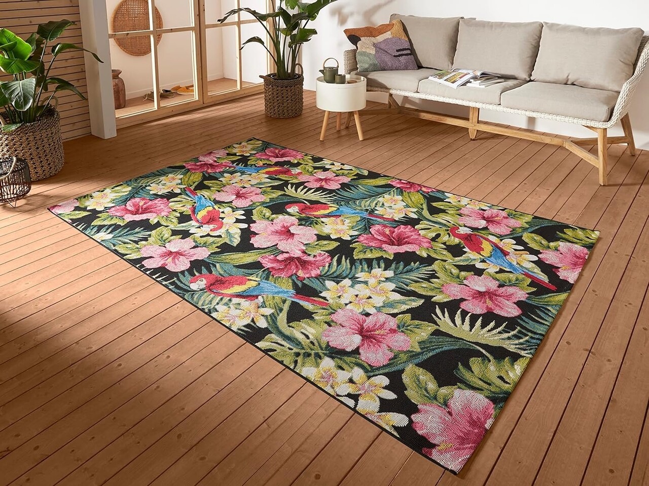 Binnen- En Buitenkleed - Tropical Flowers Multicolor - 160 X 235 CM