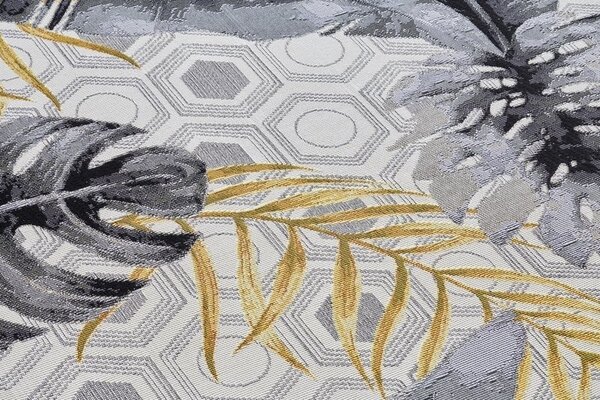 Binnen- En Buitenkleed - Flair Leaves Grijs/Geel - 120 X 180 CM