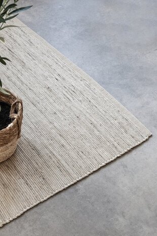Jute Wol Katoen vloerkleed - Dhaka Naturel/Crème - 120 X 170 CM