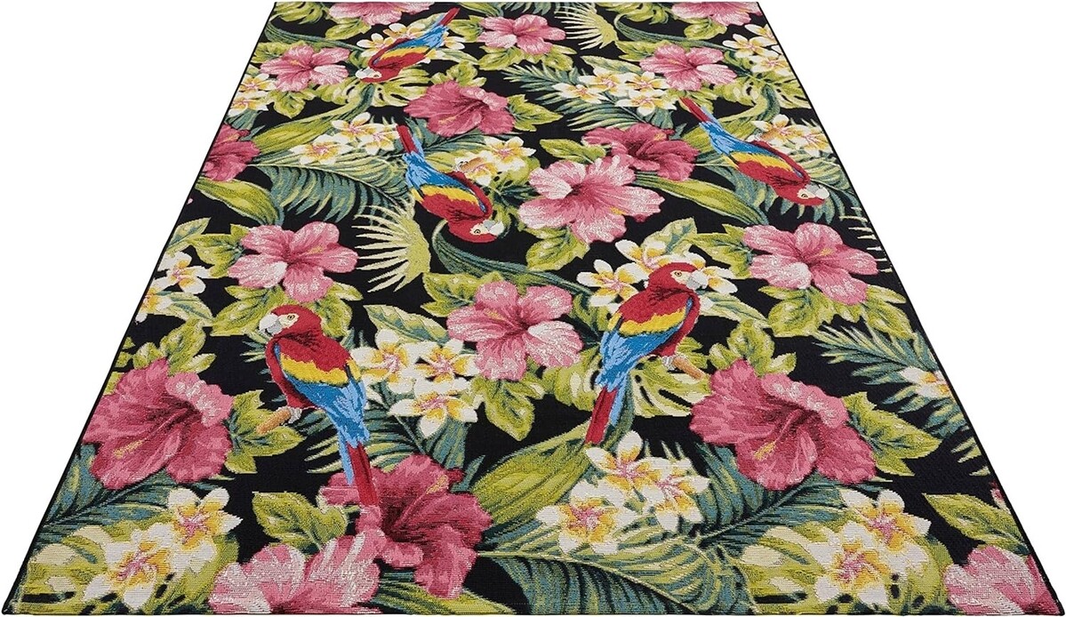 Binnen- En Buitenkleed - Tropical Flowers Multicolor - 160 X 235 CM