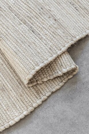 Jute Wol Katoen vloerkleed - Dhaka Naturel/Crème - 120 X 170 CM