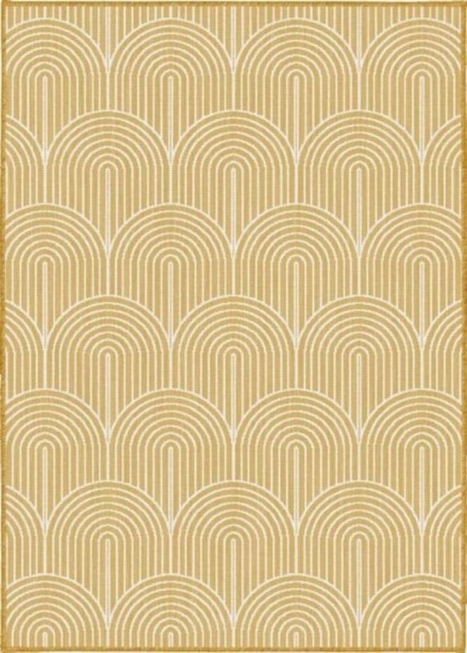 Binnen- En Buitenkleed Omkeerbaar - Pangli Japandi Geel - 120 X 170 CM