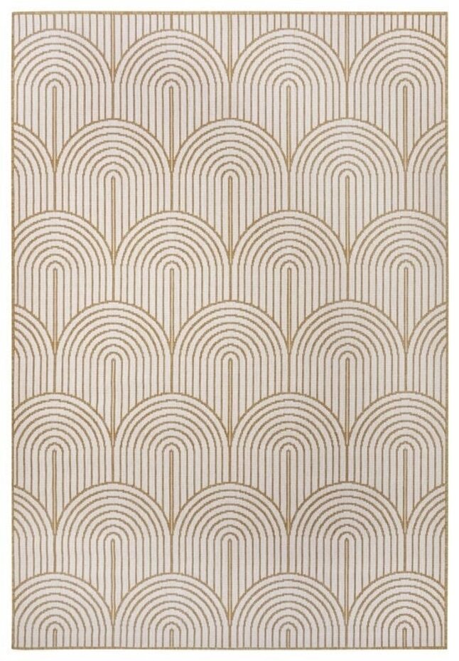 Binnen- En Buitenkleed Omkeerbaar - Pangli Japandi Geel - 120 X 170 CM