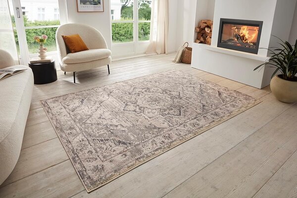 Vintage vloerkleed - Sand Crème / Grijs - 160 X 235 CM