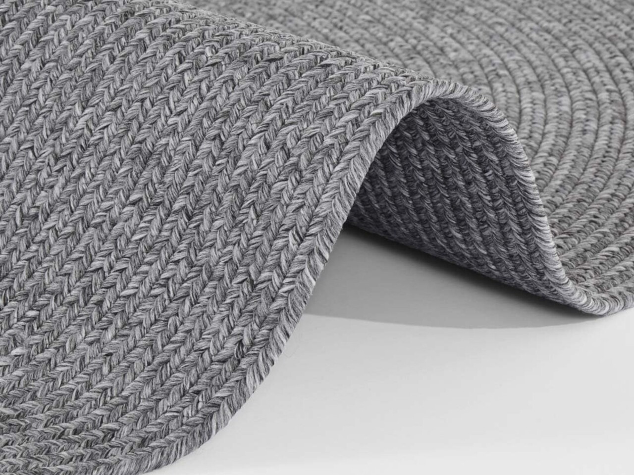 Rond Binnen- En Buitenkleed - Trenzado Grijs - Ã˜ 150 CM